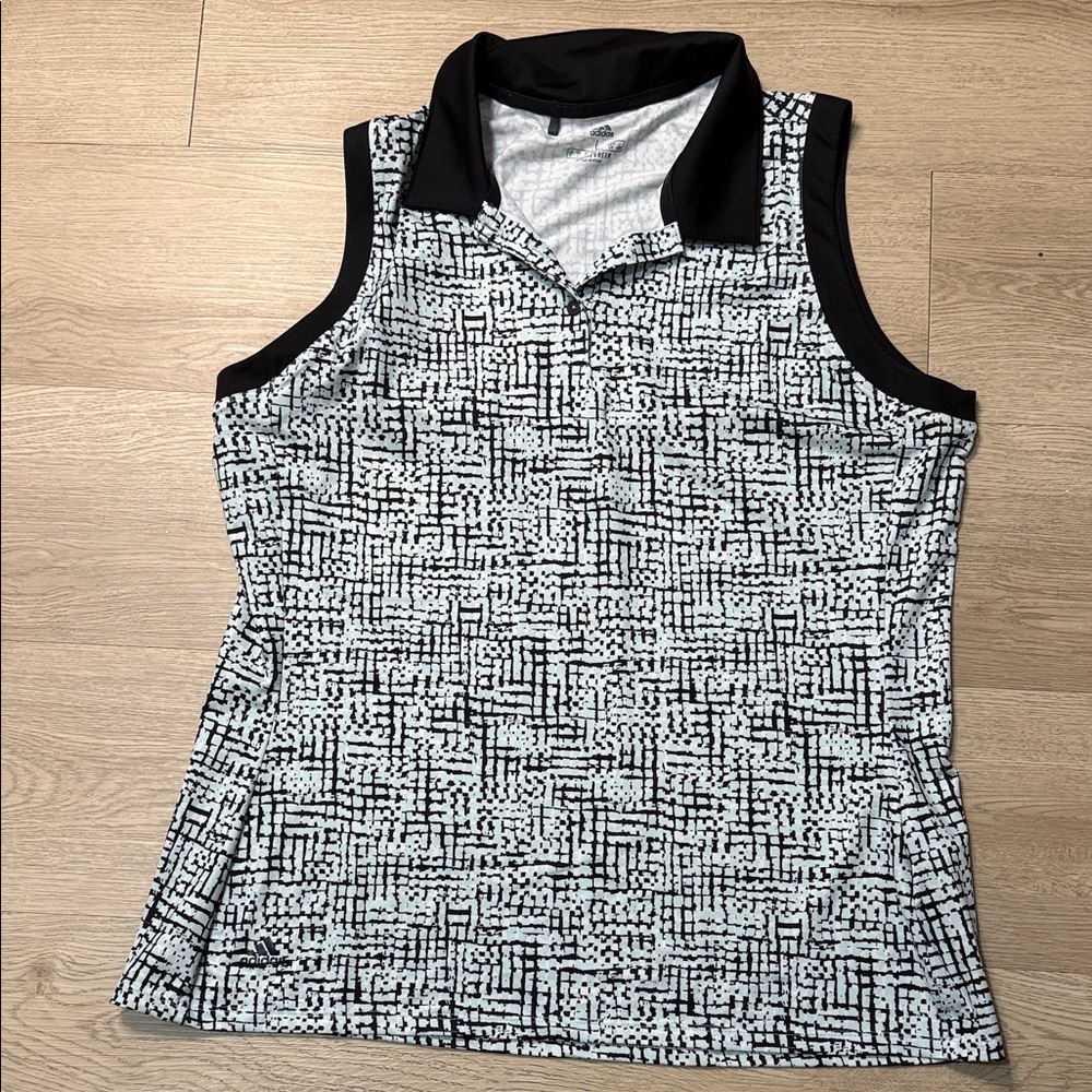 ADIDAS BLACK AND WHITE ACTIVEWEAR TOP SIZE LARGE NWOT